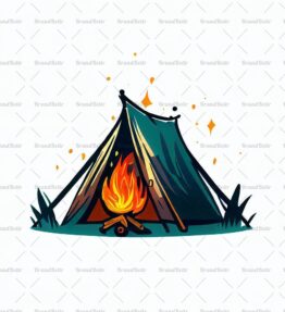 Zelt und Lagerfeuer